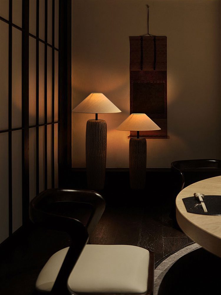 Distressed Wooden Floor Lamp