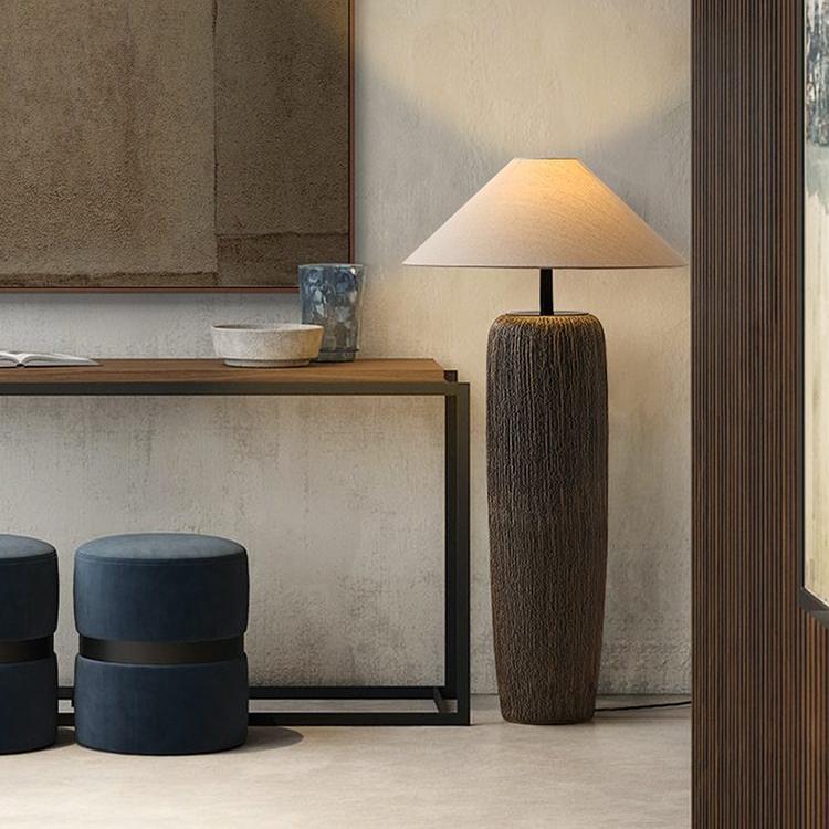 Distressed Wooden Floor Lamp