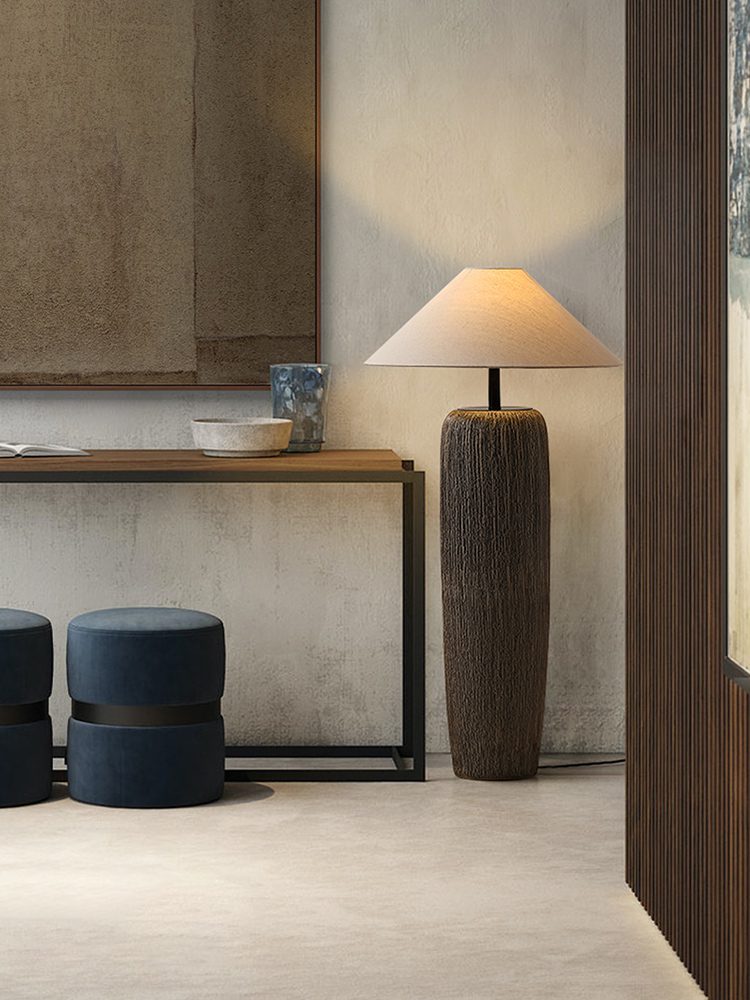 Distressed Wooden Floor Lamp