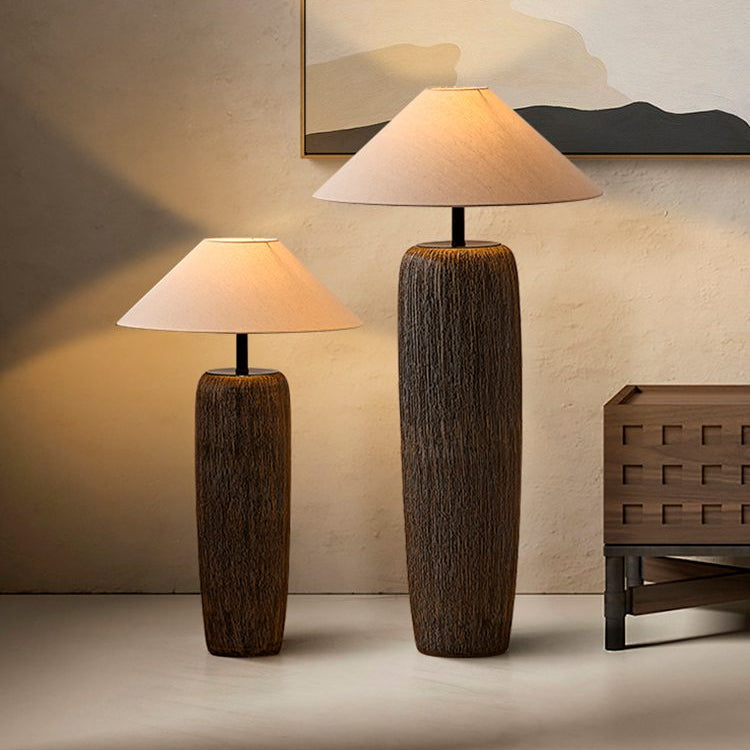 Distressed Wooden Floor Lamp