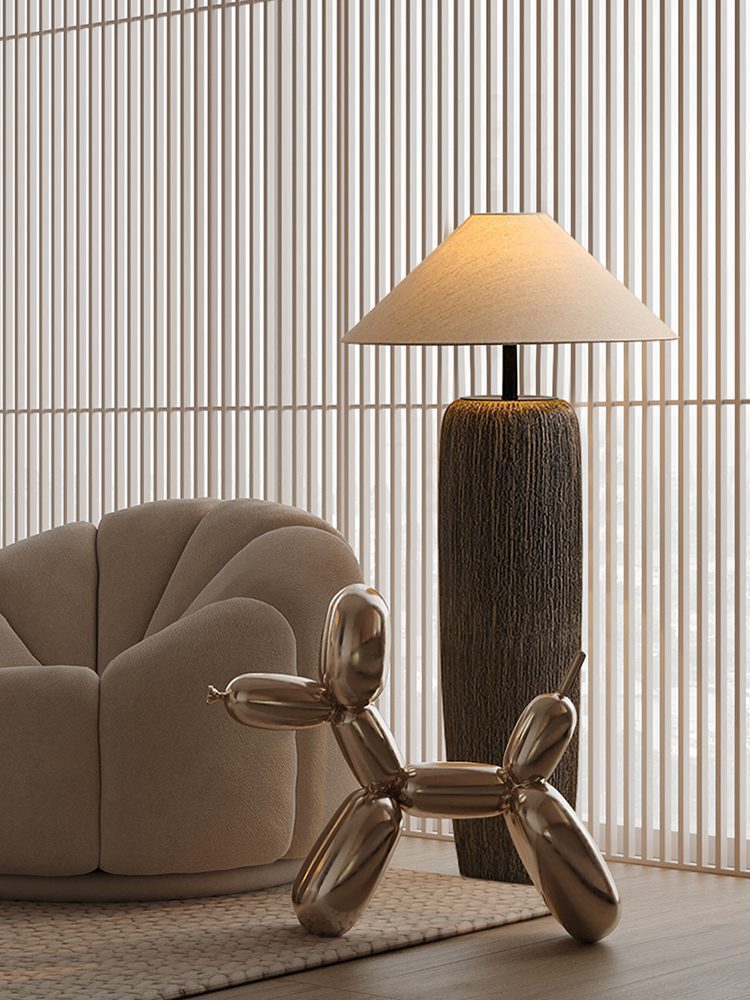 Distressed Wooden Floor Lamp