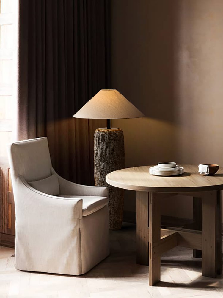 Distressed Wooden Floor Lamp