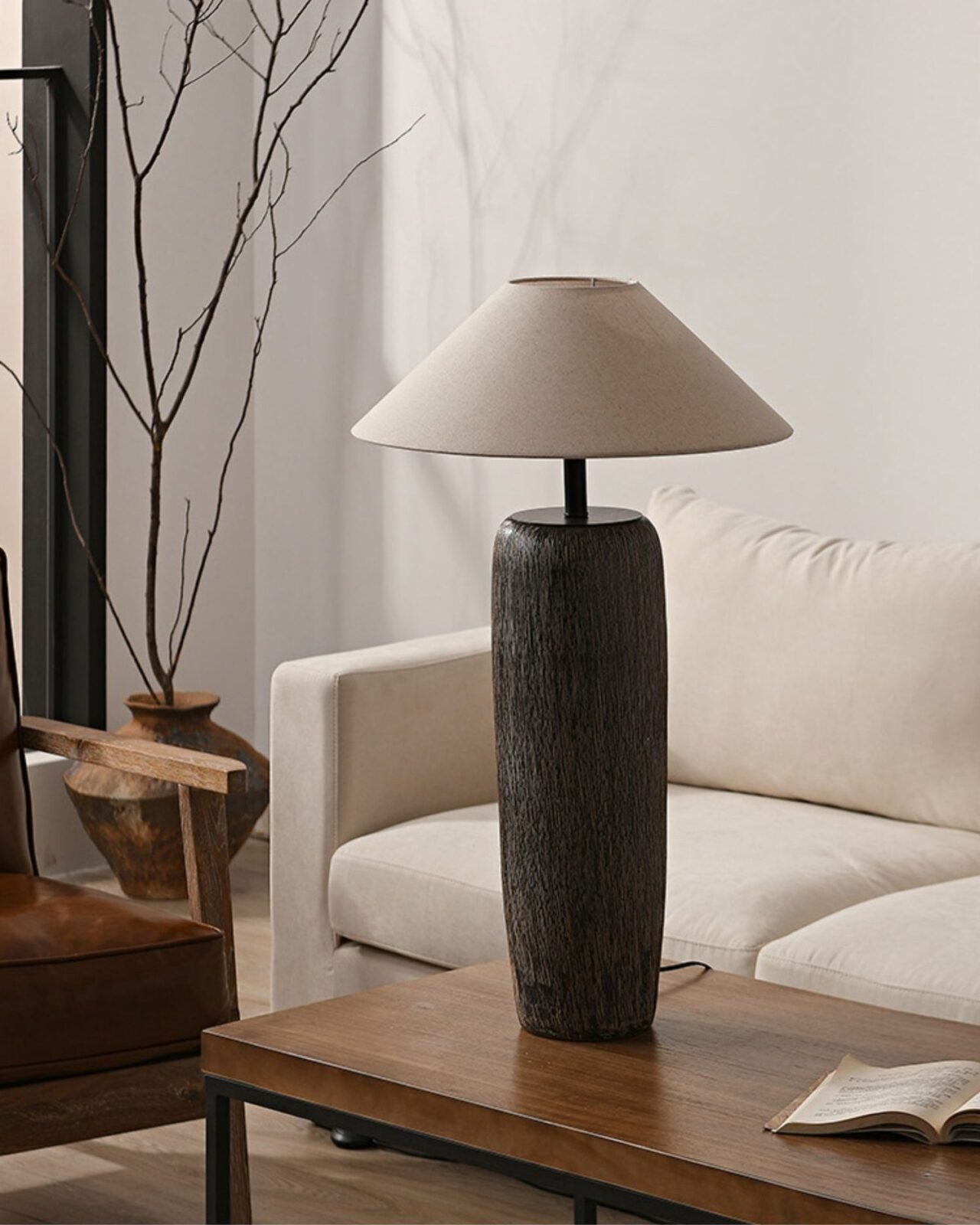Distressed Wooden Floor Lamp