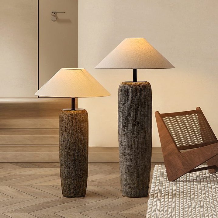 Distressed Wooden Floor Lamp
