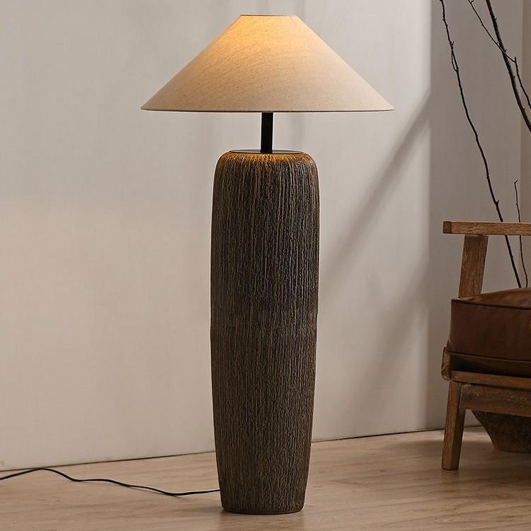 Distressed Wooden Floor Lamp