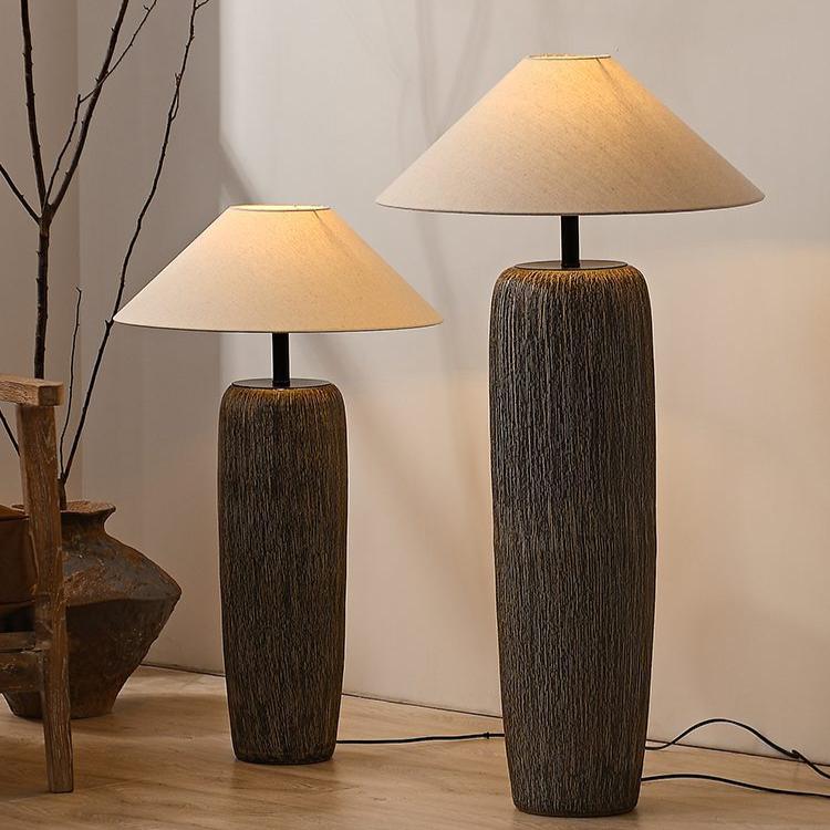 Distressed Wooden Floor Lamp