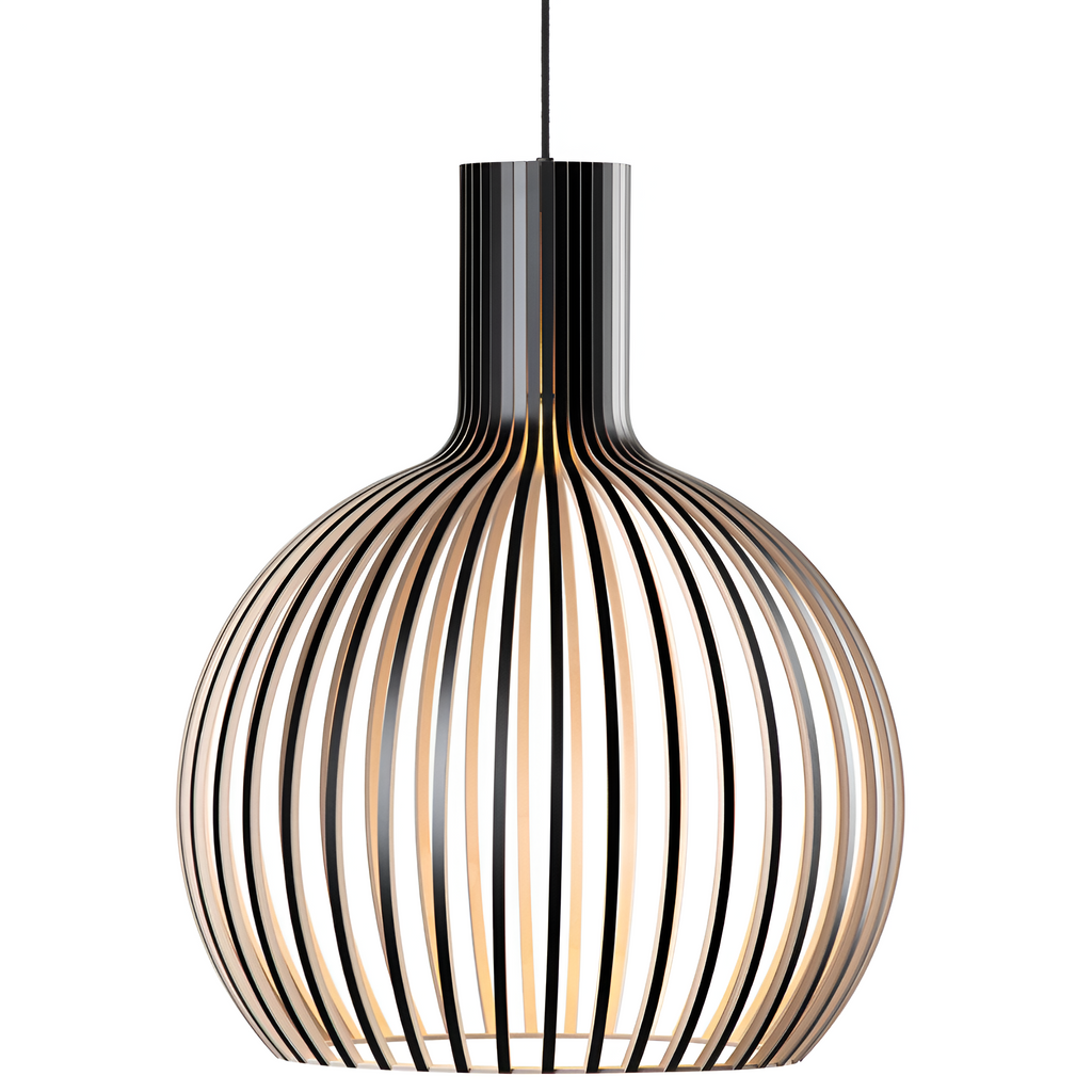 Nordisk Pendel – Vintage Træpendel med Rustikt Design til Stue