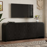 Curved TV Stand for TVs up to 70", Cable Management, Black