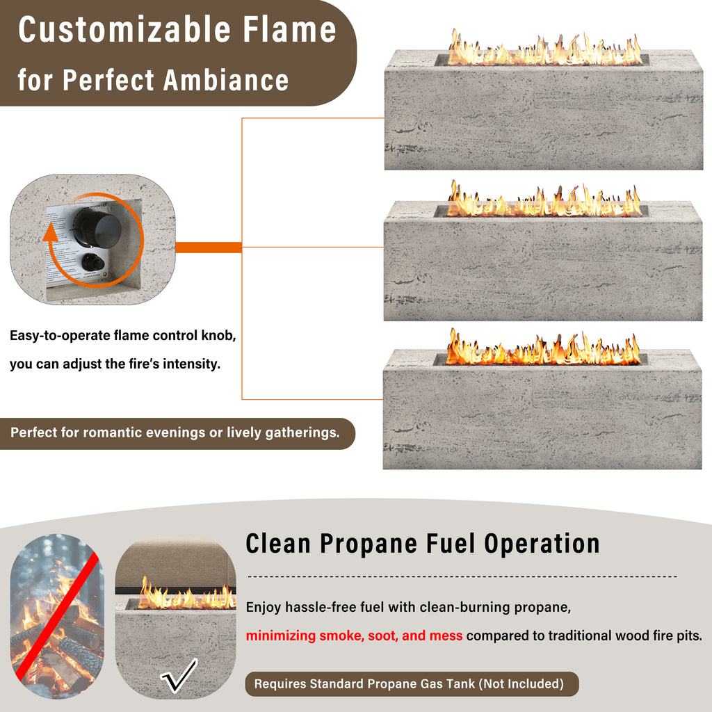 U_STYLE 2-in-1 Outdoor Fire Pit & Propane Tank Stand Set