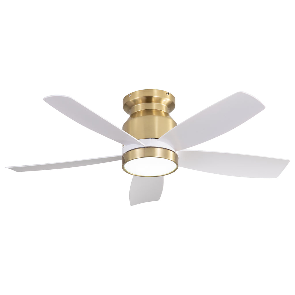 42 Inch Flush Mount Ceiling Fans with LED Light 22W and