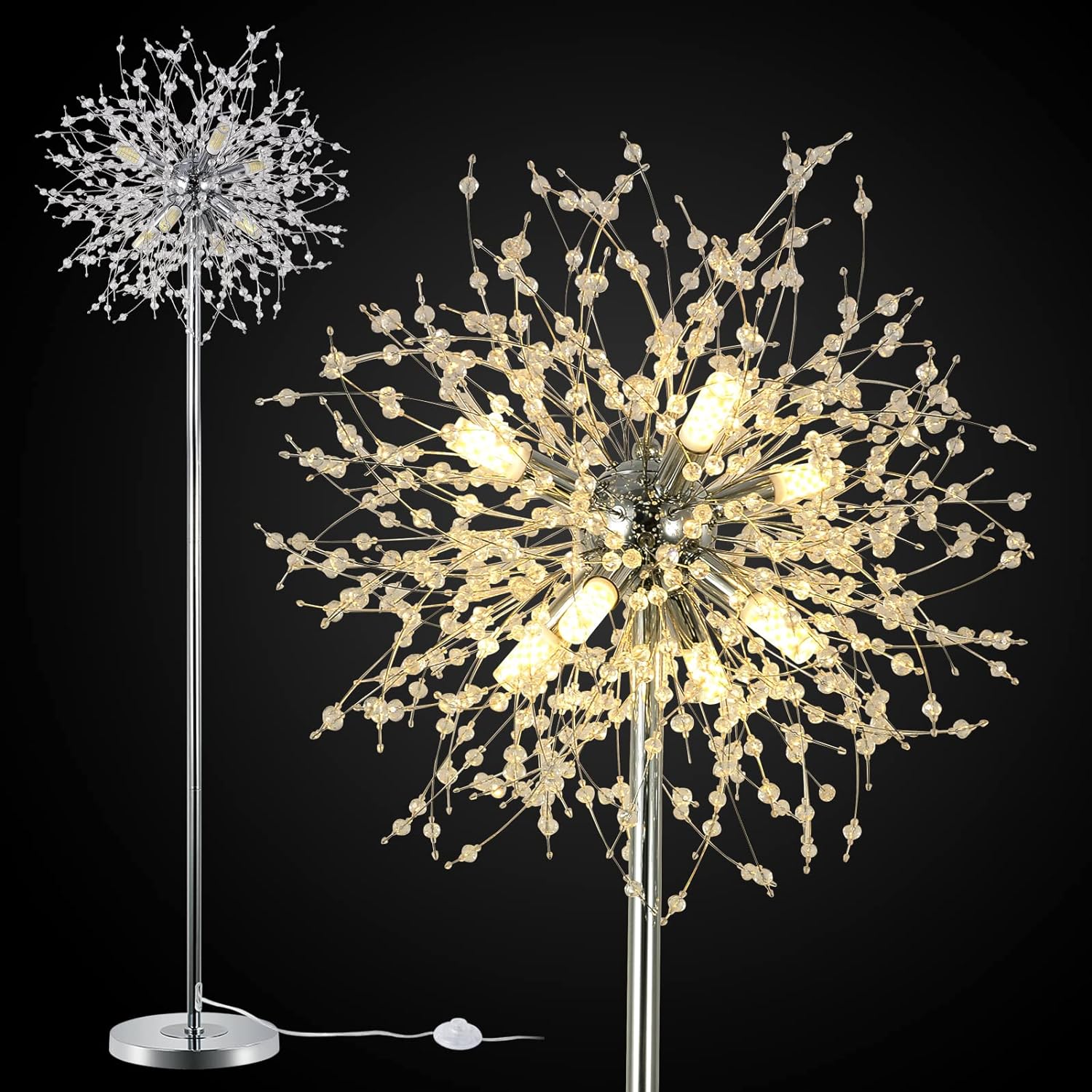 Crystal Floor Lamp for Bedroom