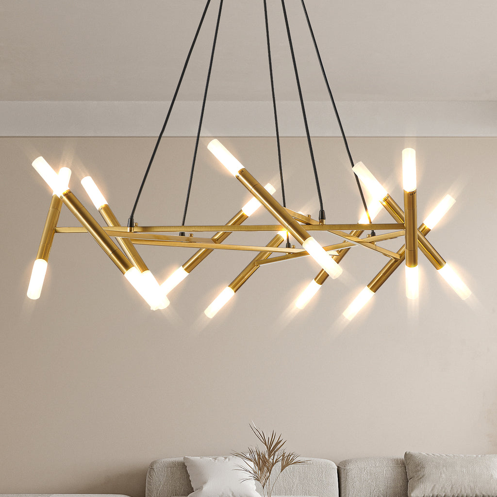41" Golden Modern Chandelier Light Fixture