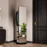 360 Rotating Full-Length Mirror with Coat Rack, 69", Black