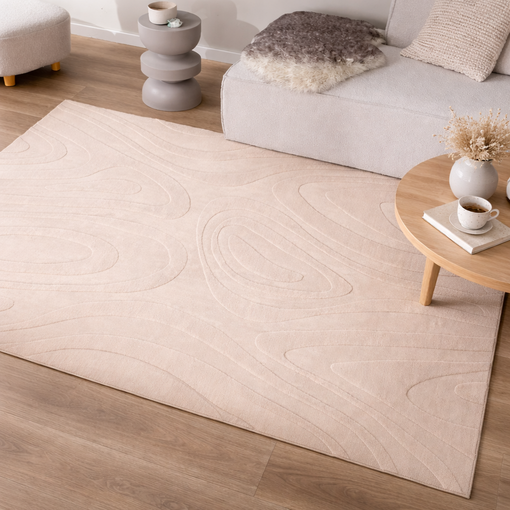 Scandinavian Rug With Asymmetric 3D Pattern