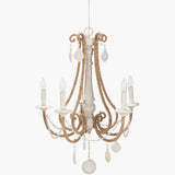Ambrose Iron Chandelier, Hand Finished Ivory