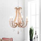 Ambrose Iron Chandelier, Hand Finished Ivory