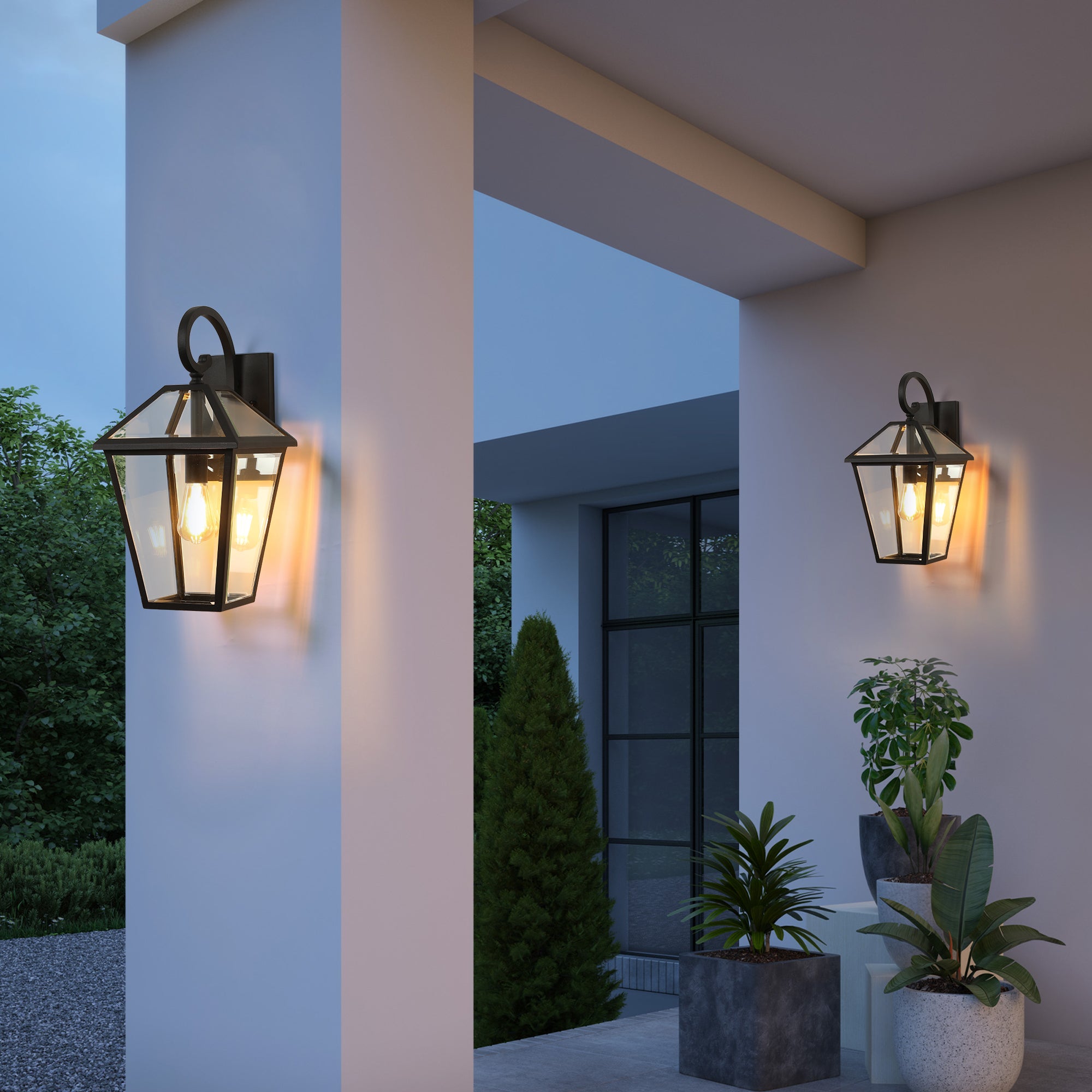 Genoa Outdoor Wall Lantern, Set of 2