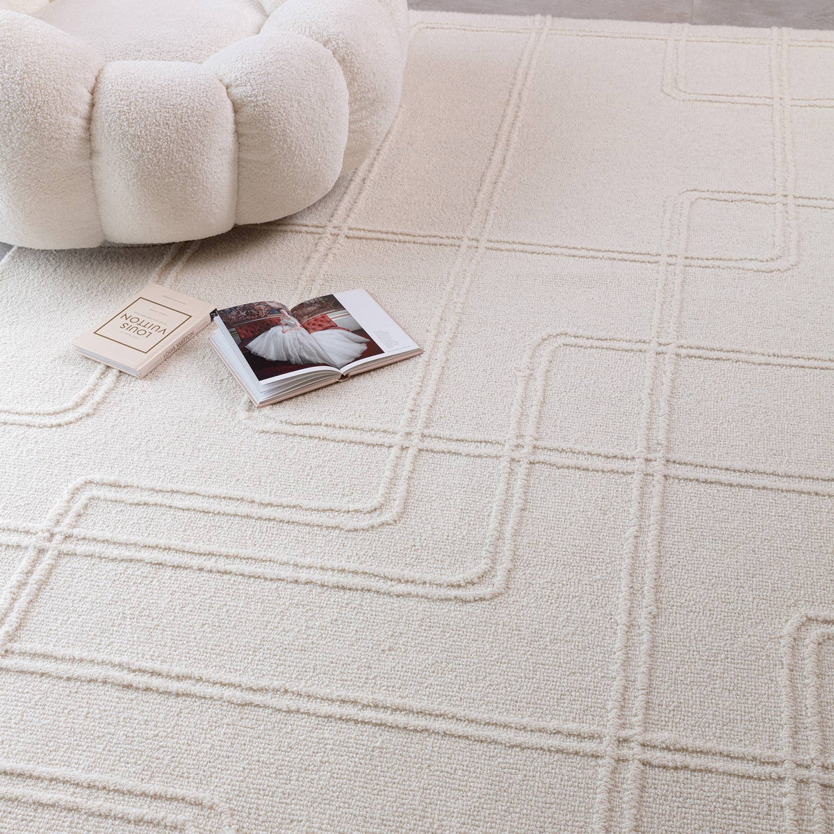 Ada Rug styled in a living room