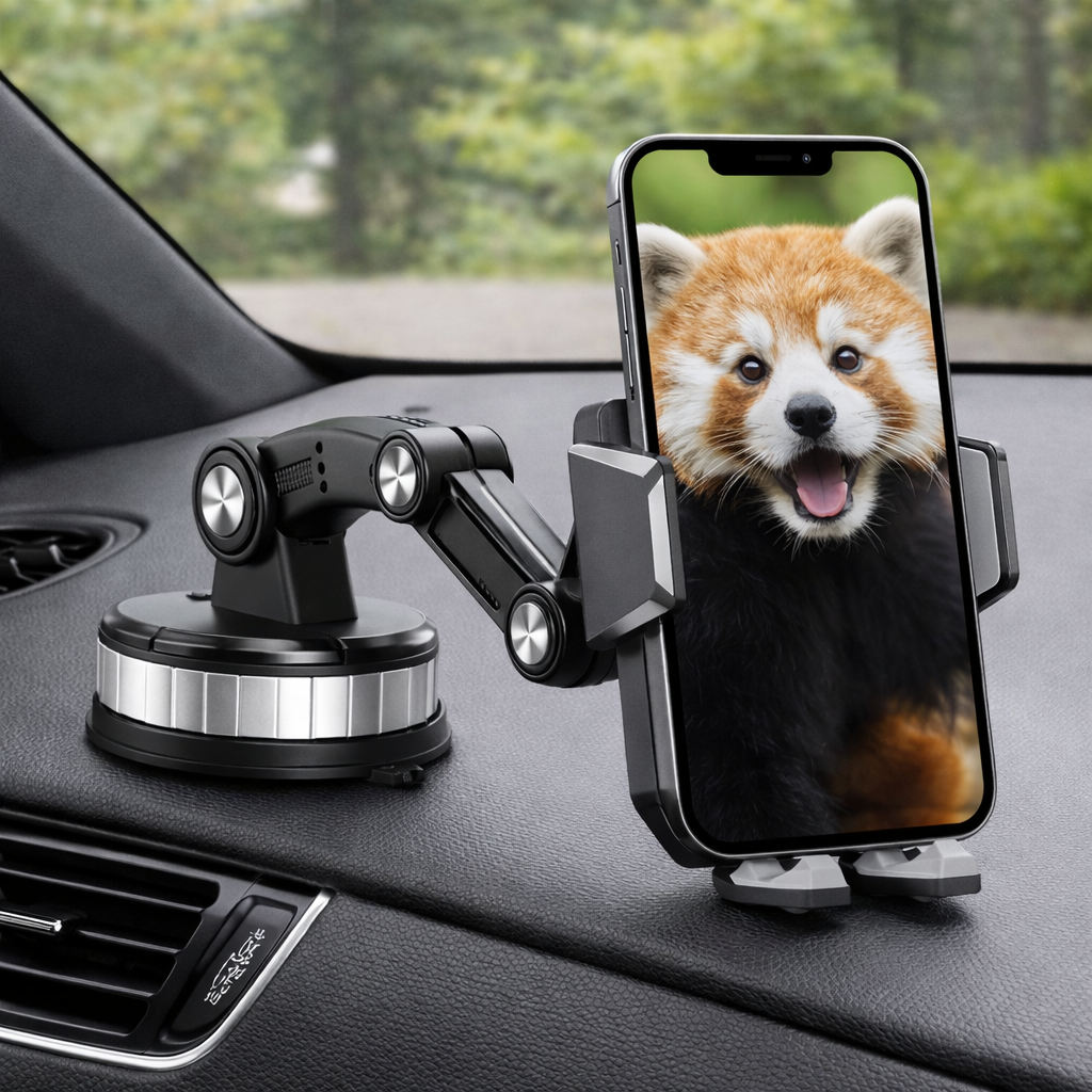 Car Phone Holder With Suction Cup And Angle Adjustment