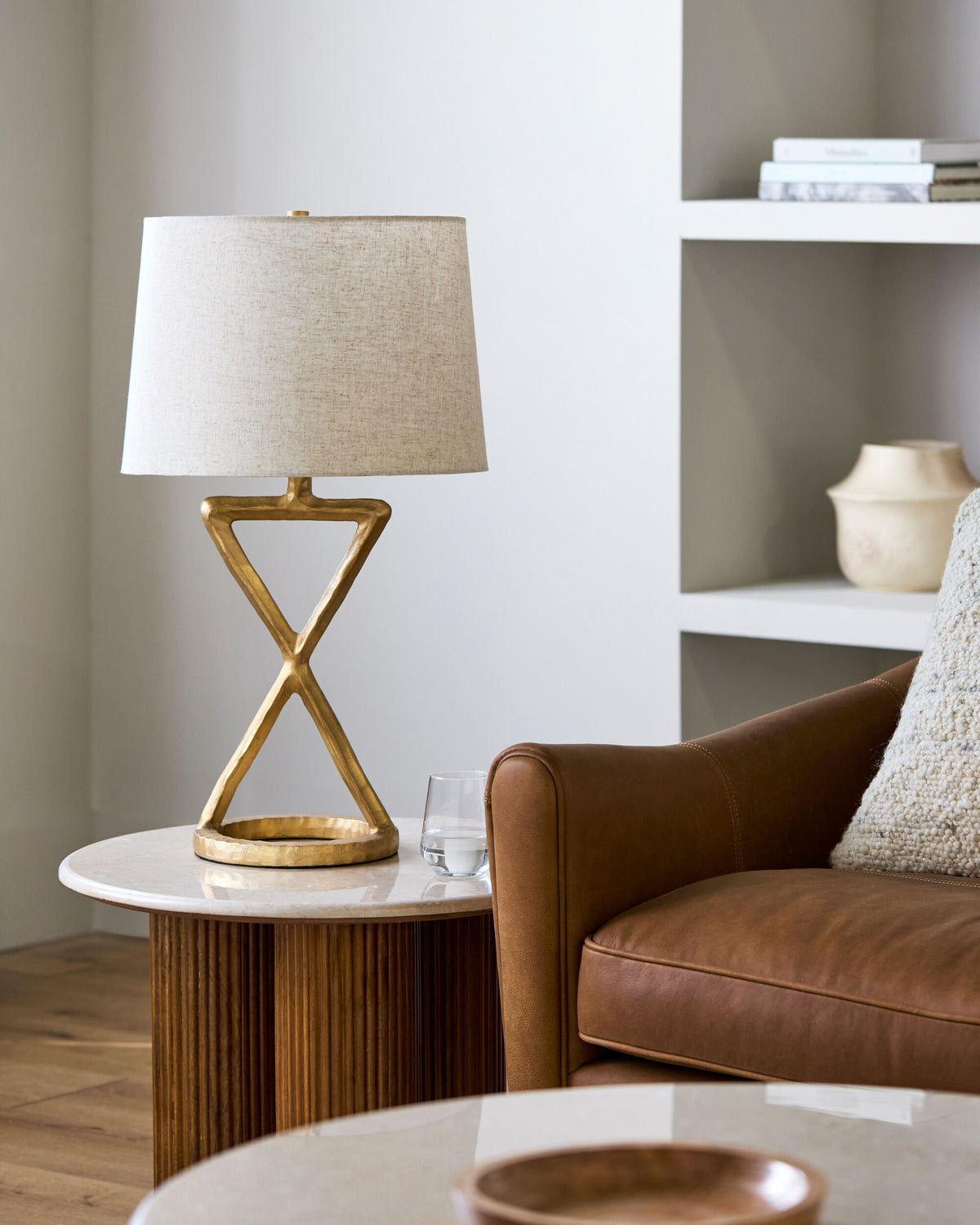 Adaje 29" Aluminum Table Lamp, Painted Gold