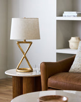 Adaje 29" Aluminum Table Lamp, Painted Gold