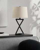 Adaje 29" Aluminum Table Lamp, Painted Black