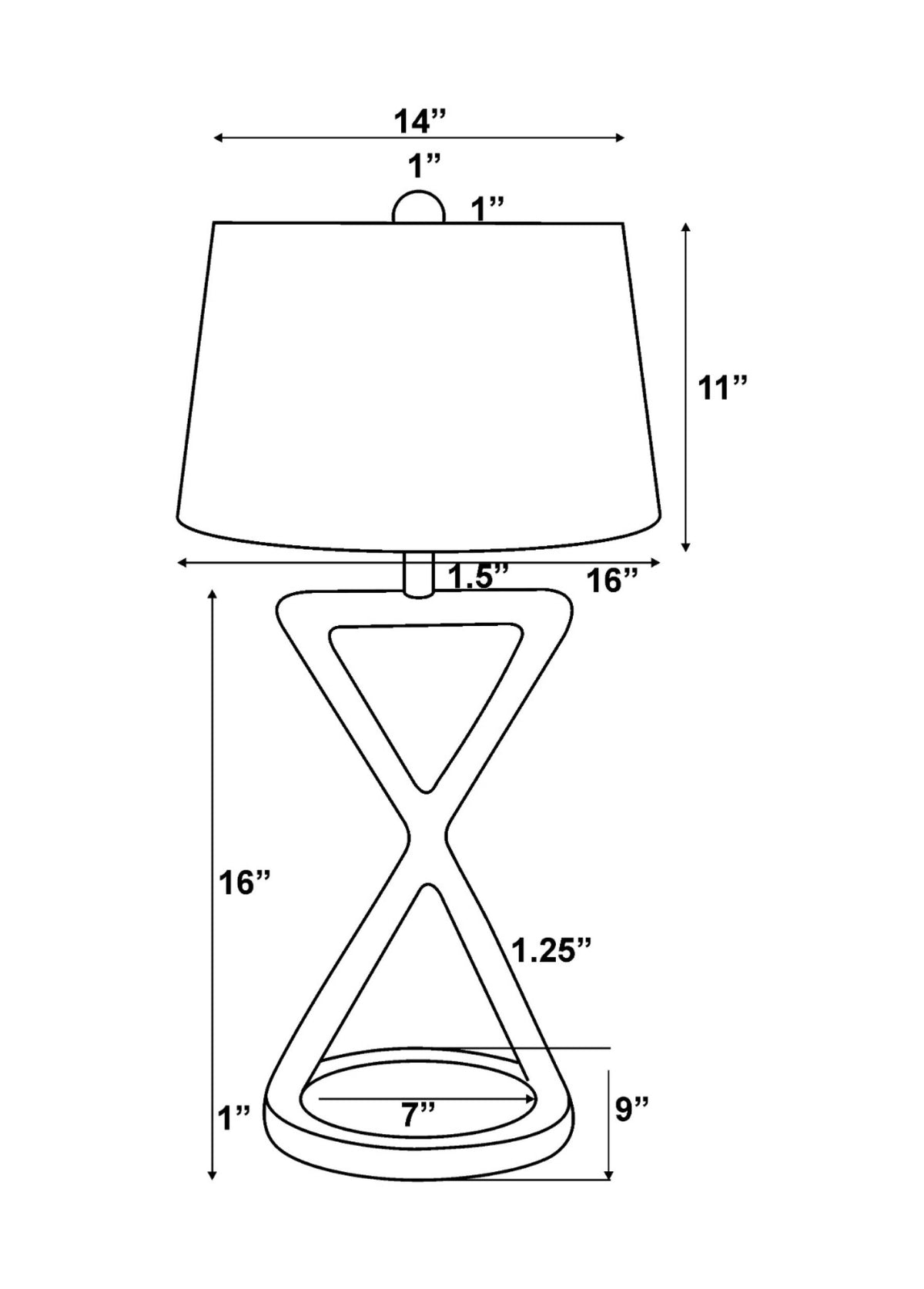 Adaje 29" Aluminum Table Lamp, Painted Black