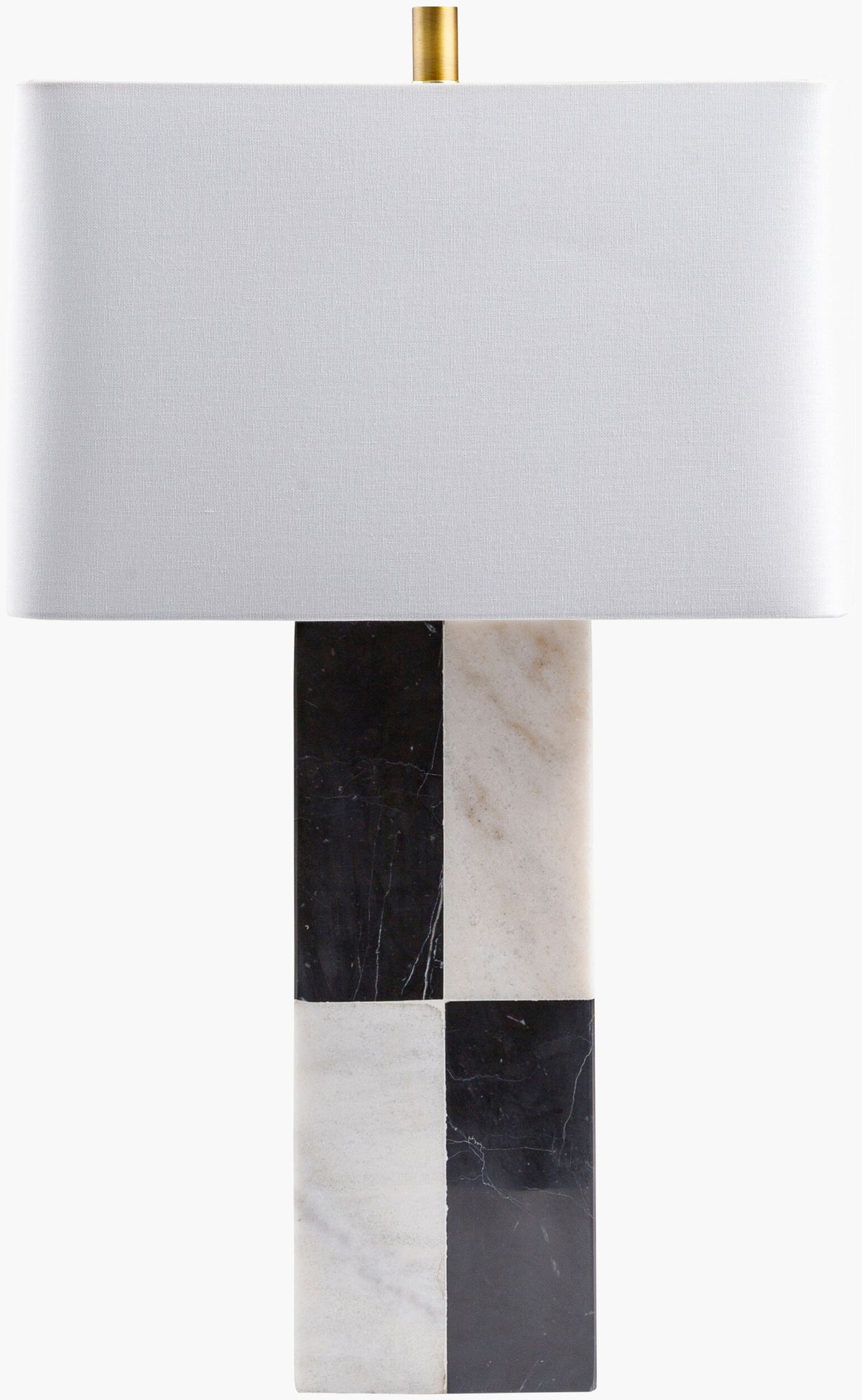 Adornia 27" Marble Table Lamp, Natural White, Natural Black