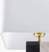 Adornia 27" Marble Table Lamp, Natural White, Natural Black