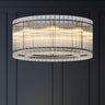 37" Modern Black Round Chandelier