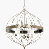Aerial Iron Chandelier, Gilded Metallic Silver