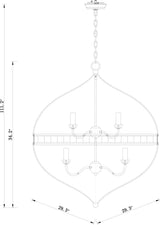 Aerial Iron Chandelier, Gilded Metallic Silver