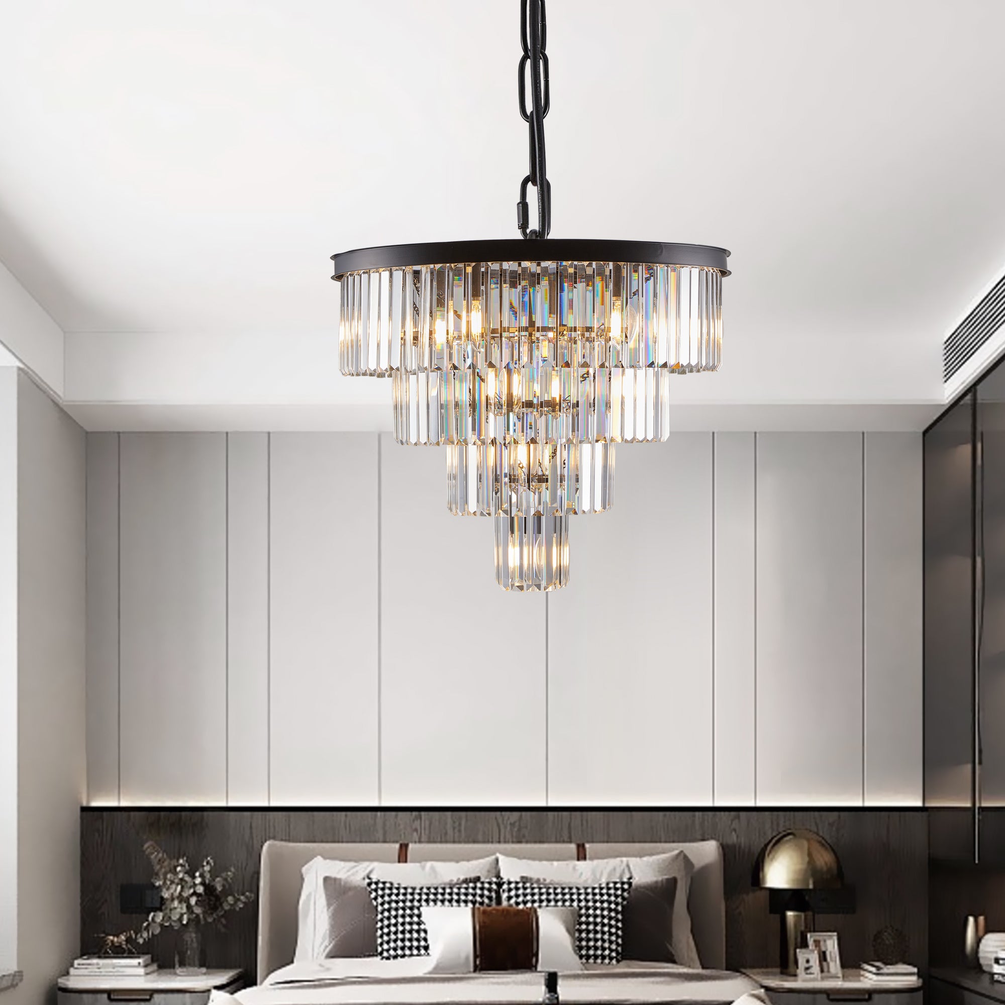 24" Contemporary Crystal Modern Chandeliers Crystal