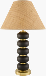 Anefis 27" Rubber Wood Table Lamp, Painted Black