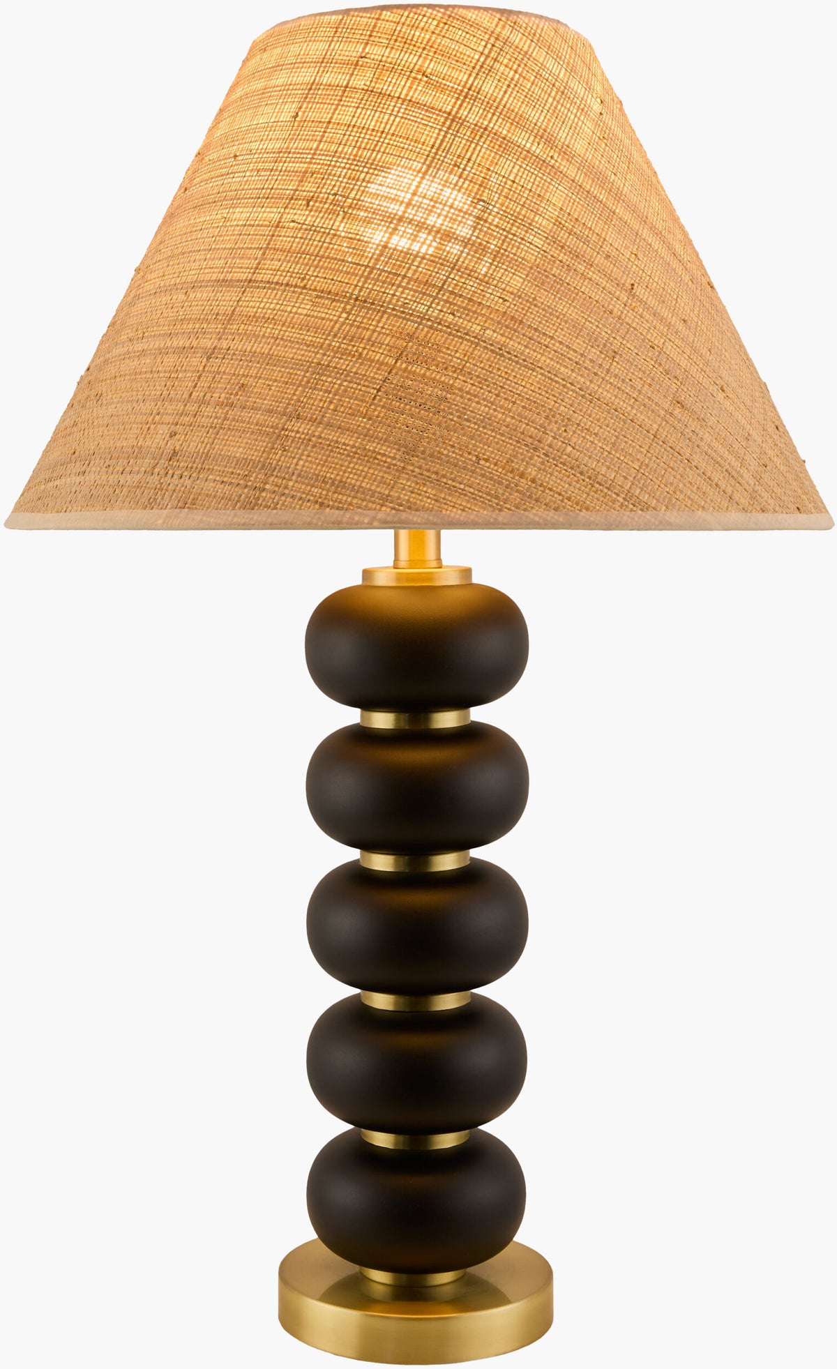Anefis 27" Rubber Wood Table Lamp, Painted Black