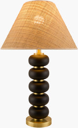 Anefis 27" Rubber Wood Table Lamp, Painted Black