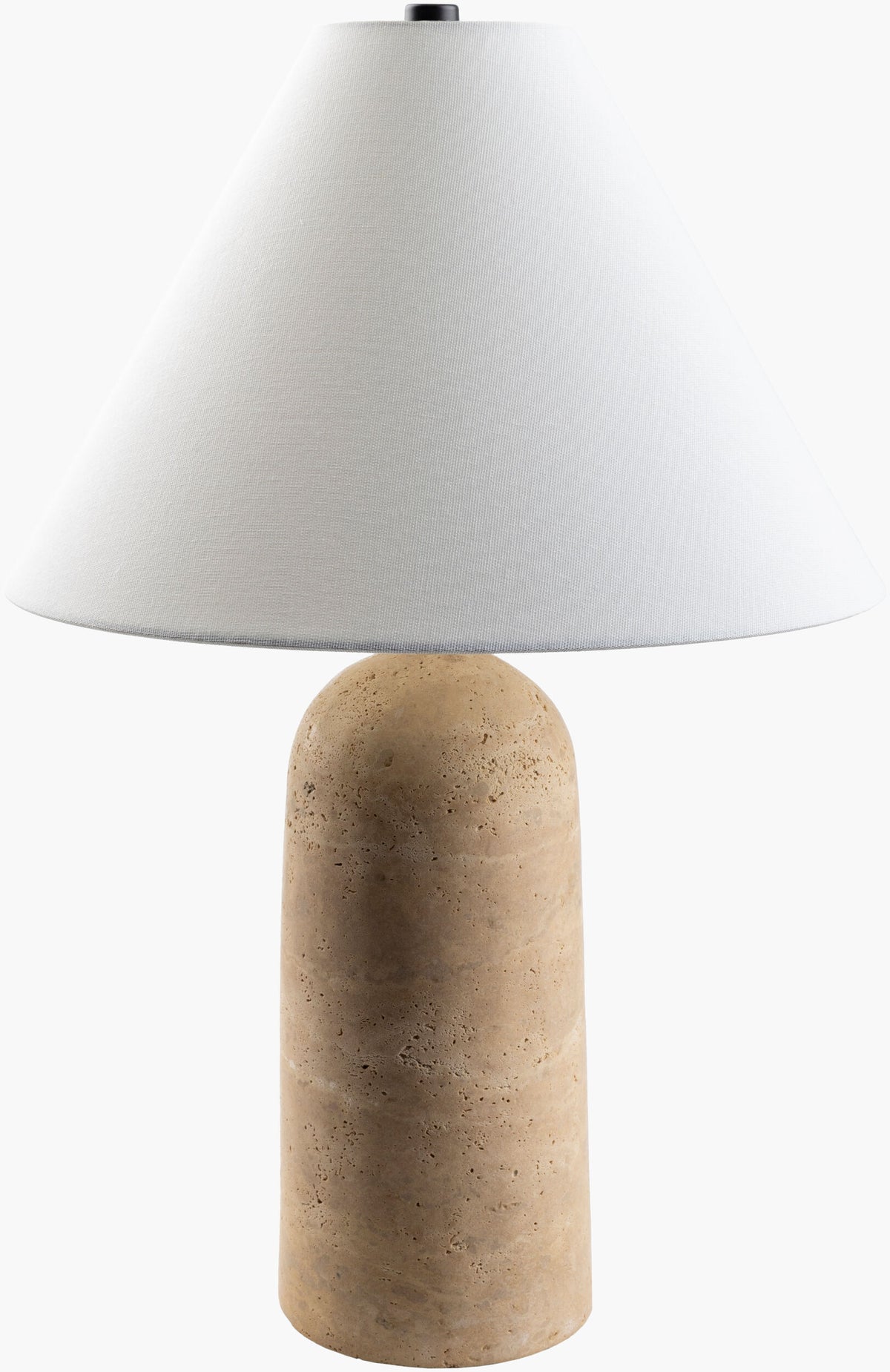 Agate 25" Travertine Table Lamp, Natural Beige (AGA-008)