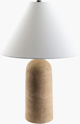 Agate 25" Travertine Table Lamp, Natural Beige (AGA-008)