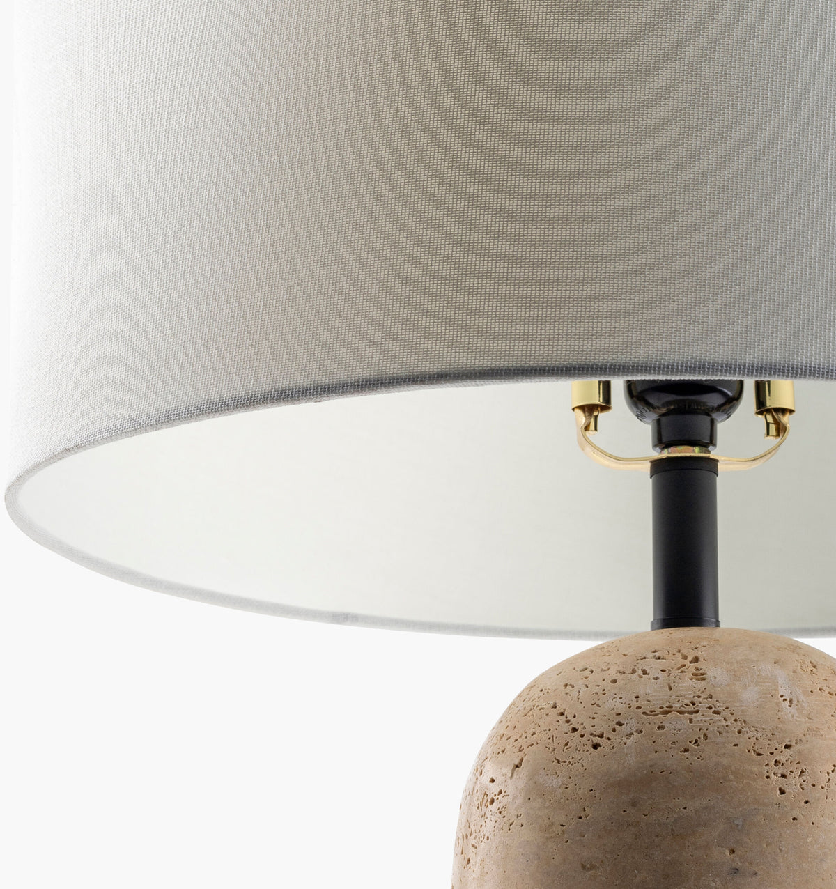 Agate 25" Travertine Table Lamp, Natural Beige