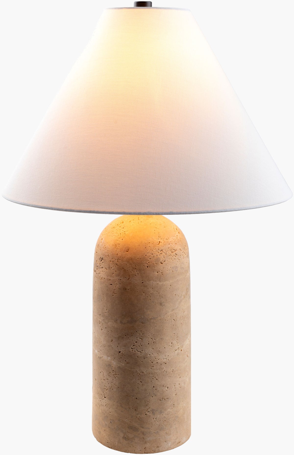 Agate 25" Travertine Table Lamp, Natural Beige (AGA-008)