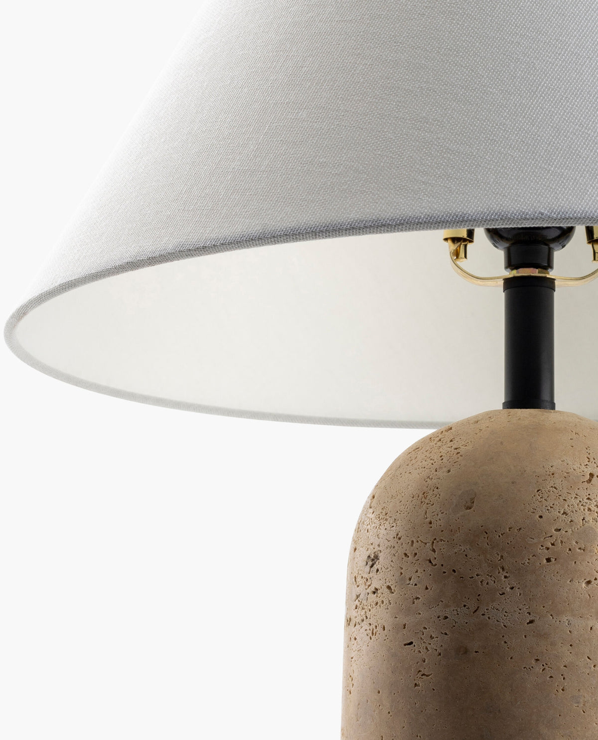 Agate 25" Travertine Table Lamp, Natural Beige (AGA-008)