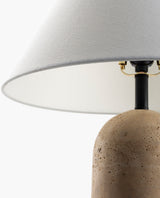 Agate 25" Travertine Table Lamp, Natural Beige (AGA-008)