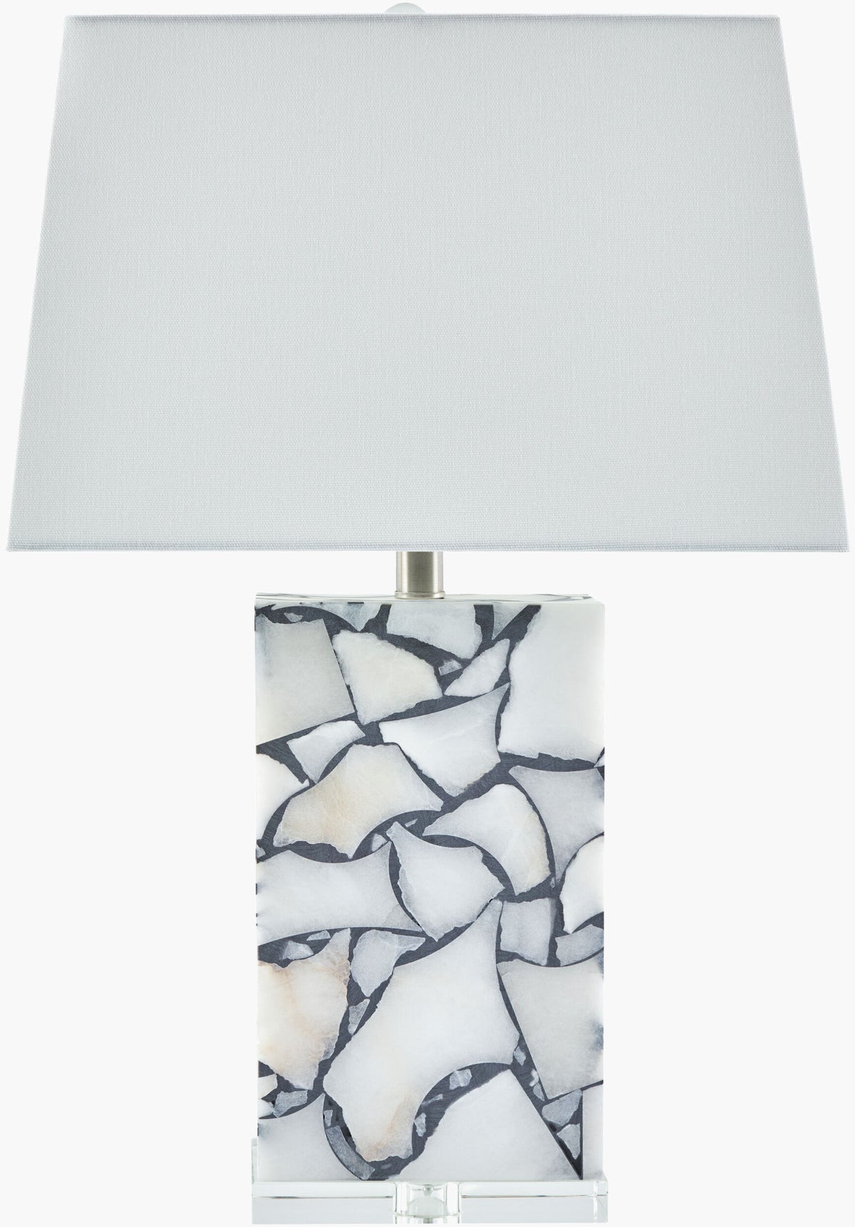 Angelo 25" Alabaster Table Lamp, Marbled Brick