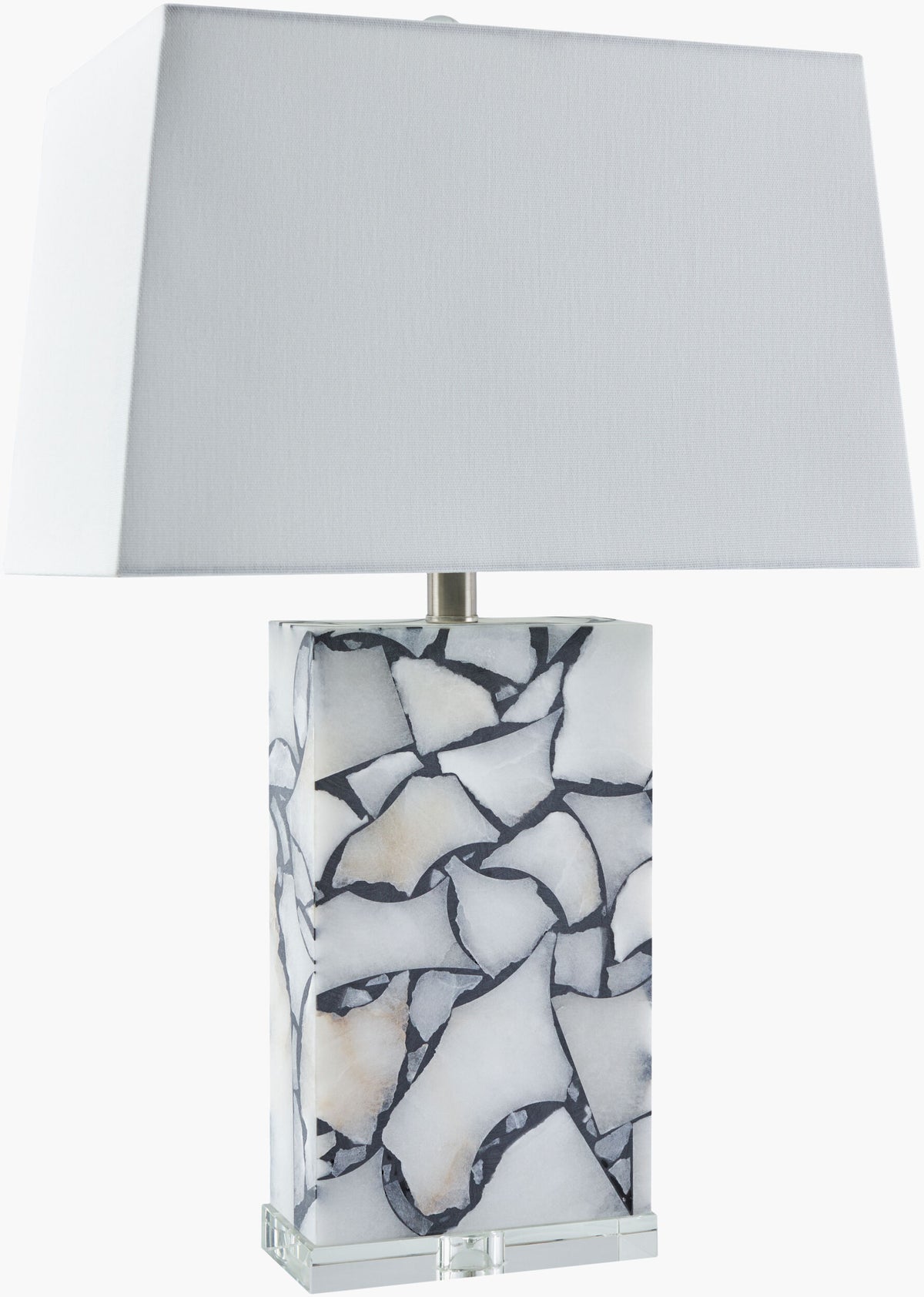 Angelo 25" Alabaster Table Lamp, Marbled Brick