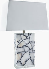 Angelo 25" Alabaster Table Lamp, Marbled Brick