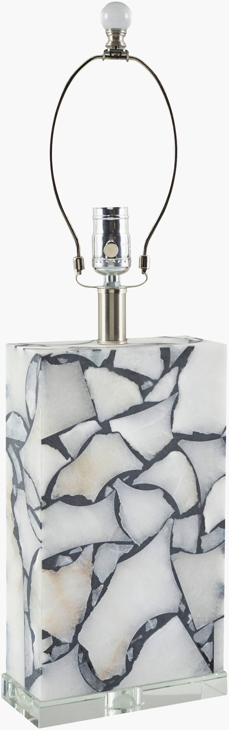 Angelo 25" Alabaster Table Lamp, Marbled Brick
