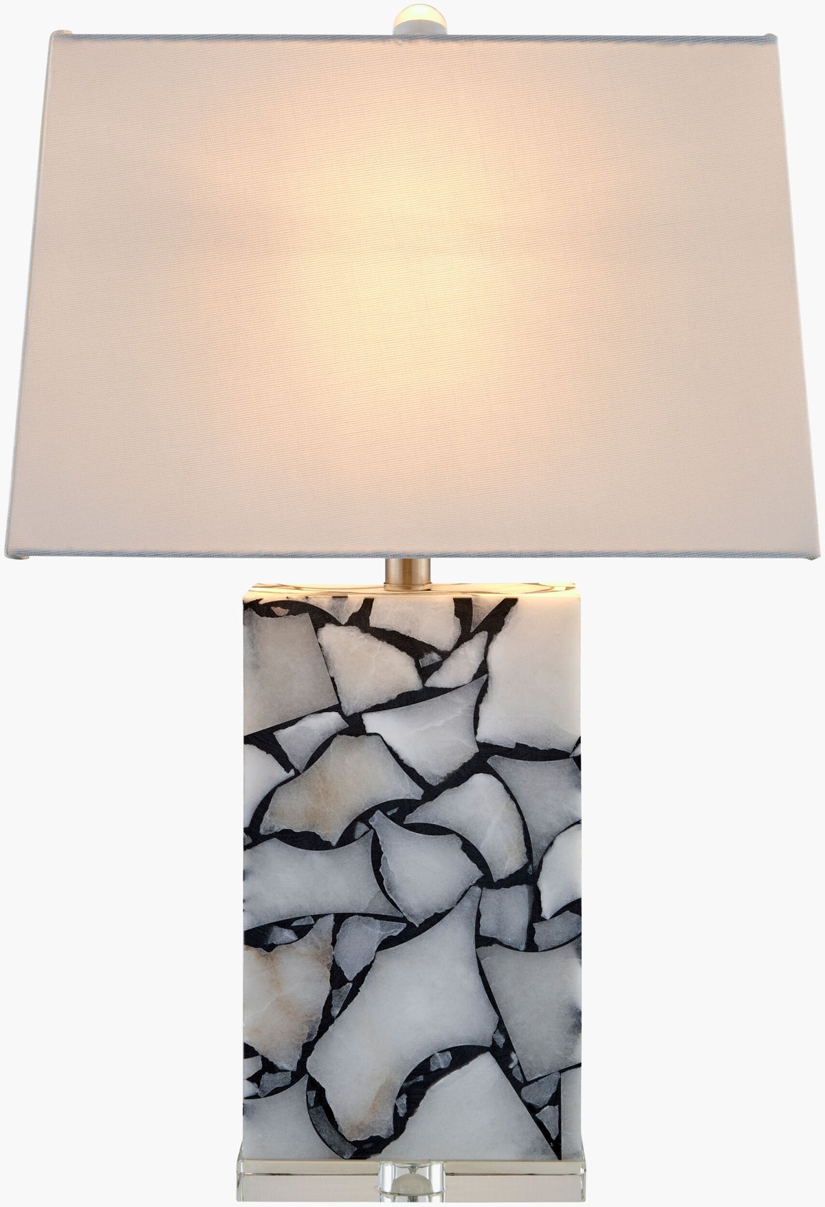 Angelo 25" Alabaster Table Lamp, Marbled Brick
