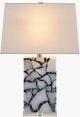 Angelo 25" Alabaster Table Lamp, Marbled Brick