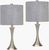 Aegina 24" Iron Table Lamp, Polished Metallic Nickel
