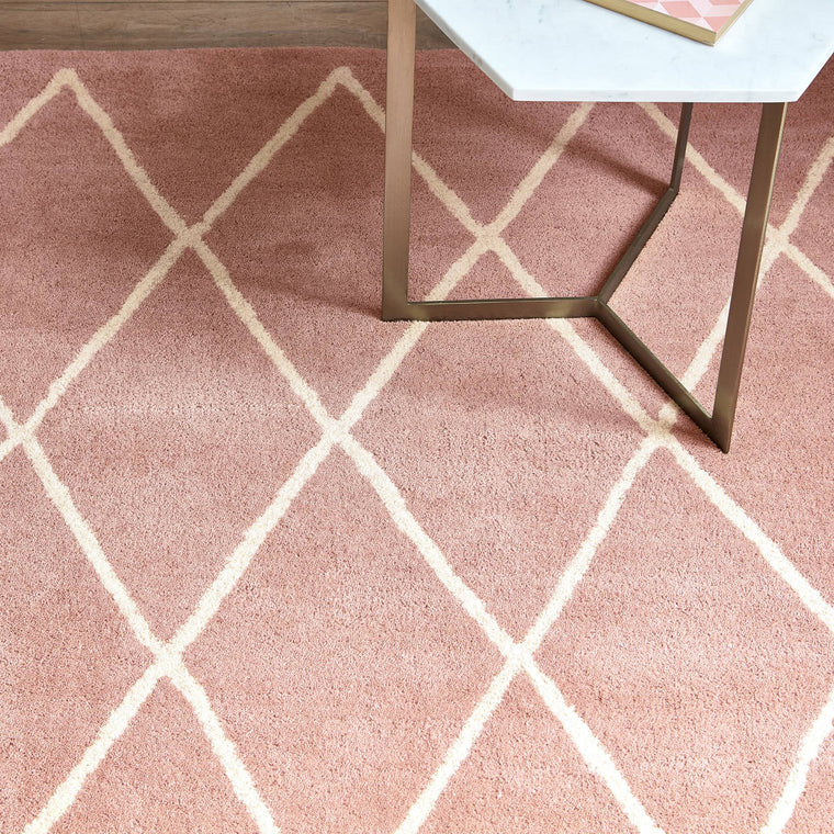 Tufted pile, 12 mm — Geometric Wool Living Room Rug — Hand Tufted, Modern, Albany